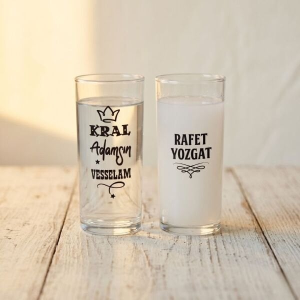 Kral Adamsın Vesselam Babalara Özel İkili Rakı Bardağı