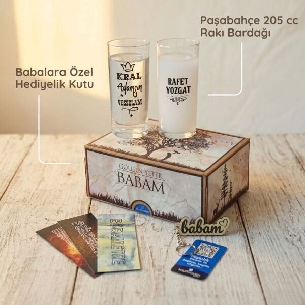 Kral Adamsın Vesselam Babalara Özel İkili Rakı Bardağı