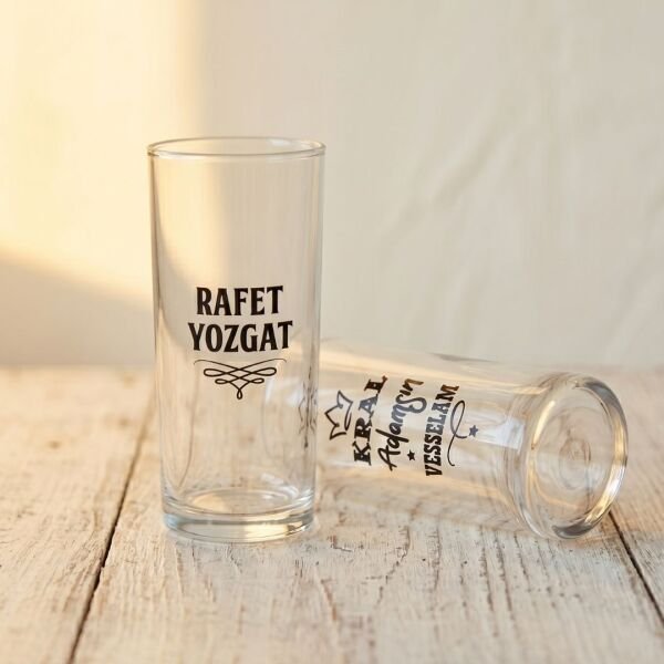 Kral Adamsın Vesselam Babalara Özel İkili Rakı Bardağı