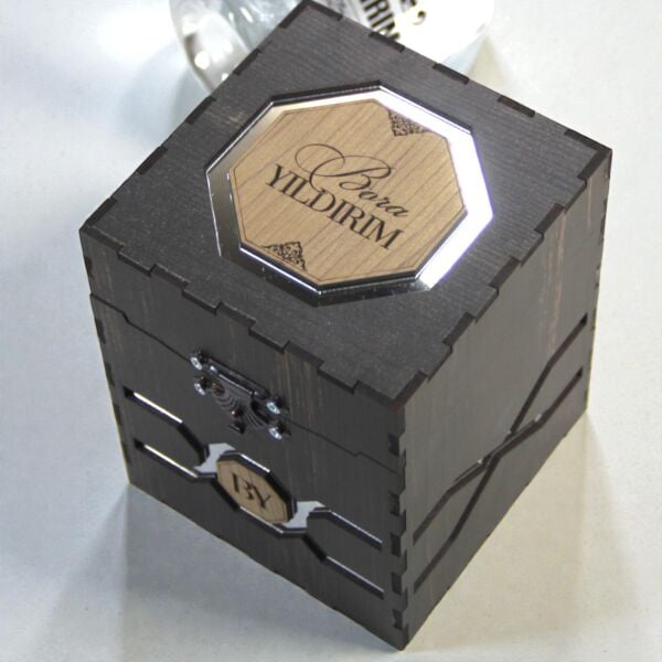 Ahşap Kutulu Özel Baskılı Paşabahçe Viski Bardağı