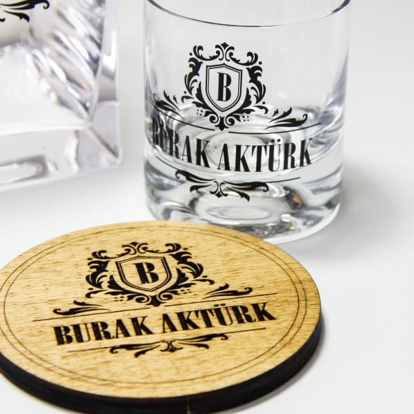 Bloom Glench Ahşap Kutulu Kişiye Özel Paşabahçe Viski Seti