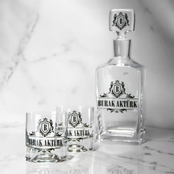 Bloom Glench Ahşap Kutulu Kişiye Özel Paşabahçe Viski Seti