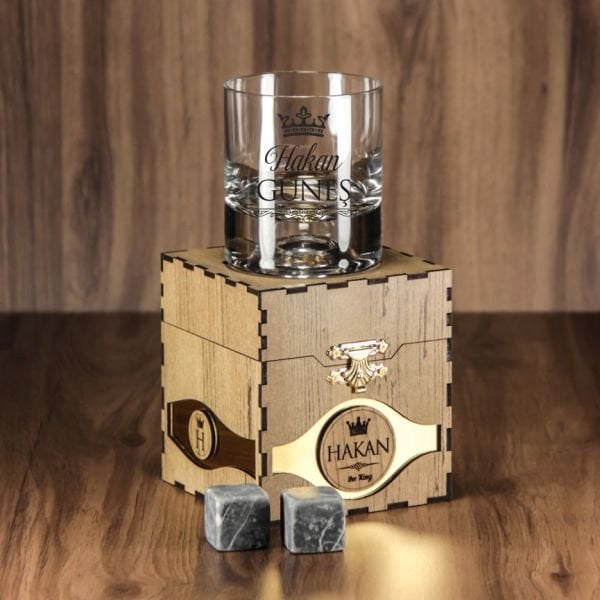 Gold Ahşap Kutulu Kral Kraliçe Set