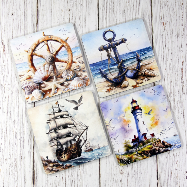Four Marine Denizci Rakı Bardağı Set - Bardak altlıkları - Hediyelik Kutu