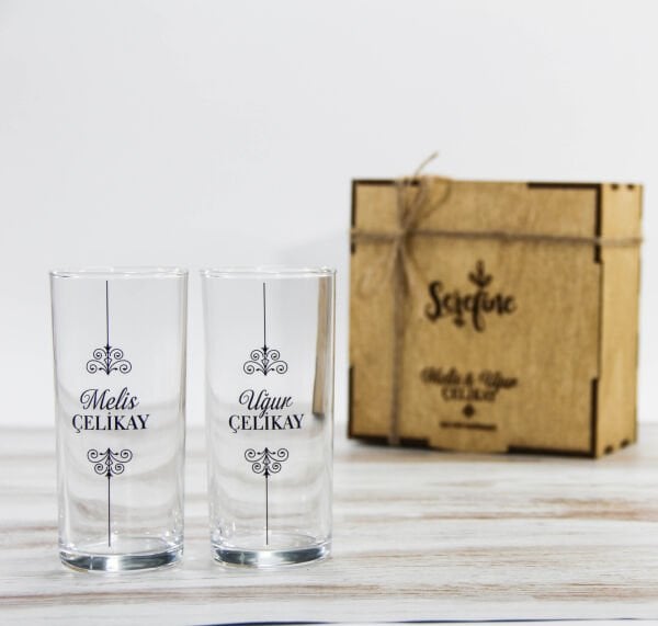 Ahşap Kutulu 2'li Rakı Bardağı Set