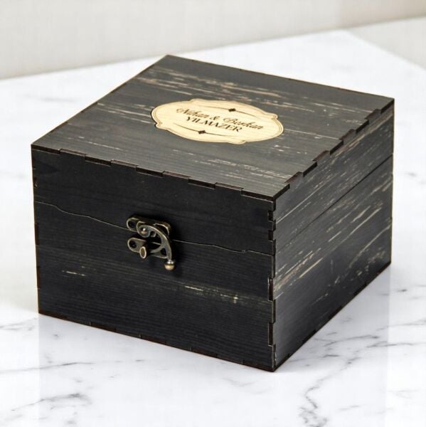 Oldy Ahşap Kutulu Rakı Bardakları - Kutu ve Bardaklarda İsim Baskılı