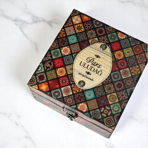 OTTO Etnik Ahşap Kutulu İkili Rakı Bardak Set