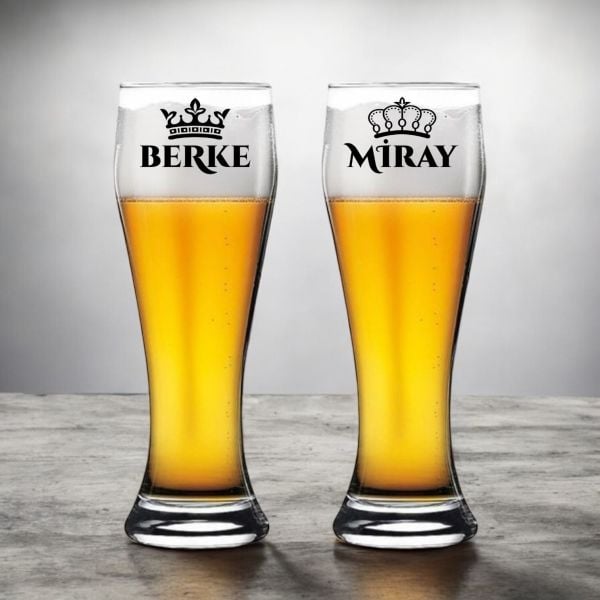 Kişiye Özel Baskılı Bira Bardağı ve Ahşap Bardak Altlığı