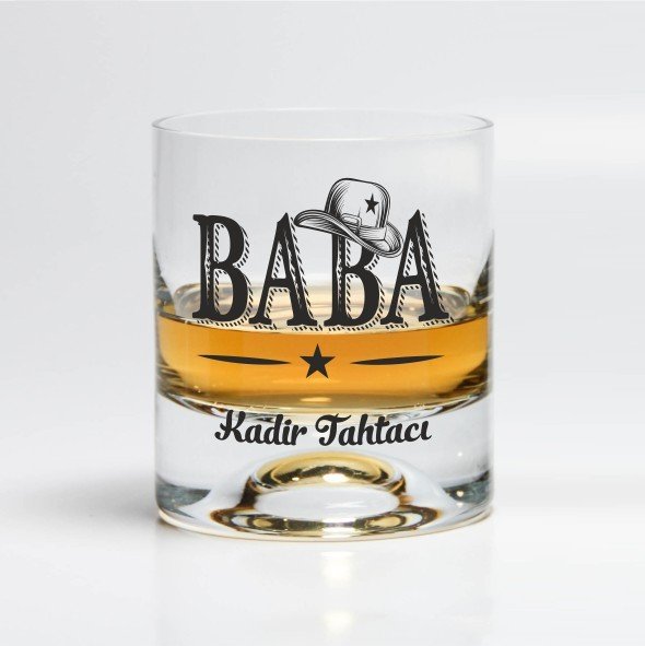 Babalara Özel İsim Baskılı Paşabahçe Viski Bardağı