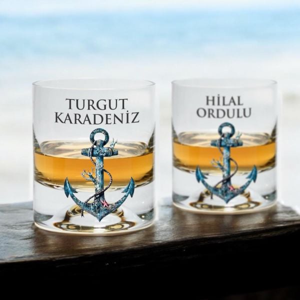 Çıpa Denizci Kişiye Özel Paşabahçe Viski Bardağı
