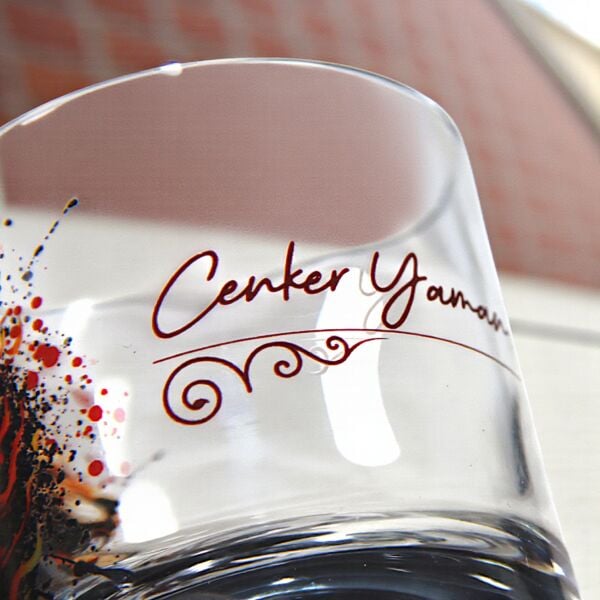 Aslan Figürlü Viski Bardağı ve Ahşap Altlık