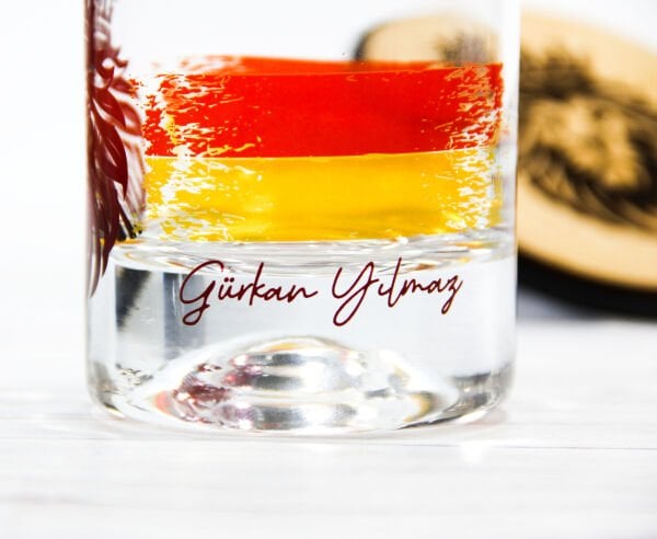 Aslan Figürlü Viski Bardağı ve Ahşap Altlık