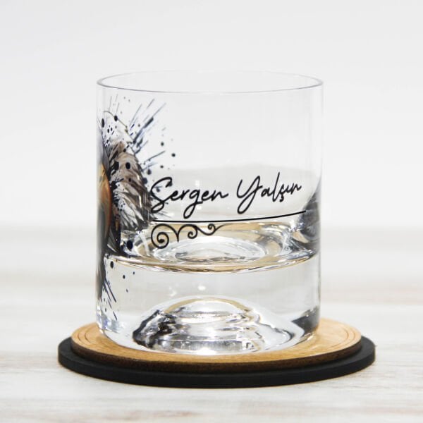 Kartal Figürlü İsim Baskılı Viski Bardağı