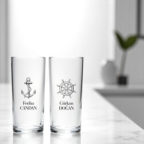 Çapa Dümen 2'li Rakı Bardak Set