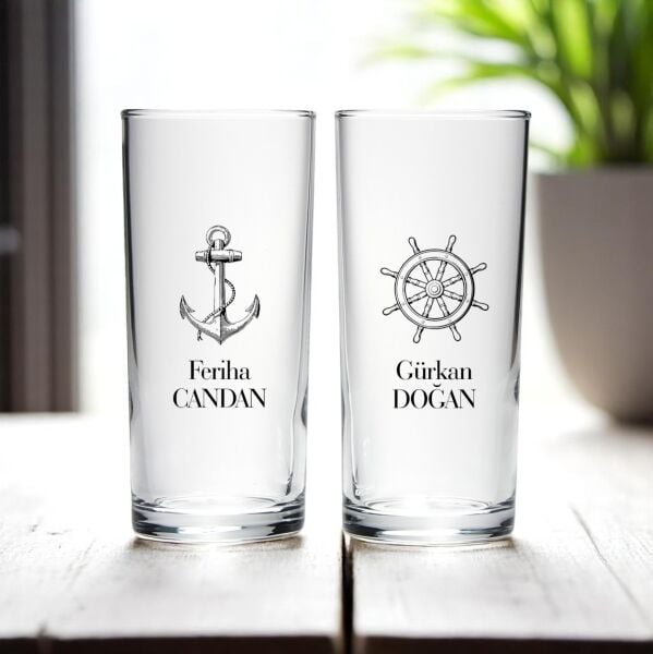 Çapa Dümen 2'li Rakı Bardak Set