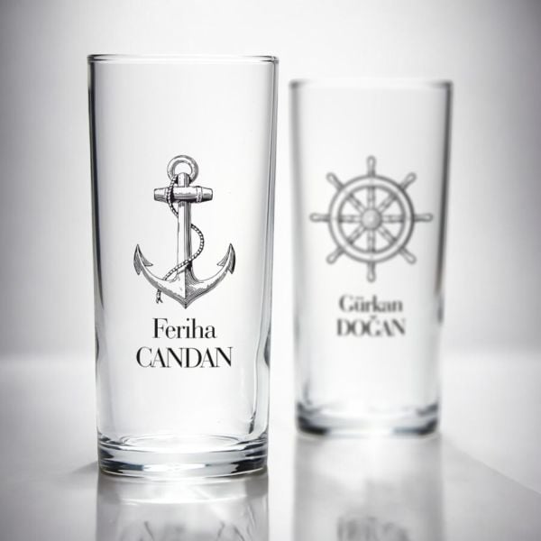 Çapa Dümen 2'li Rakı Bardak Set