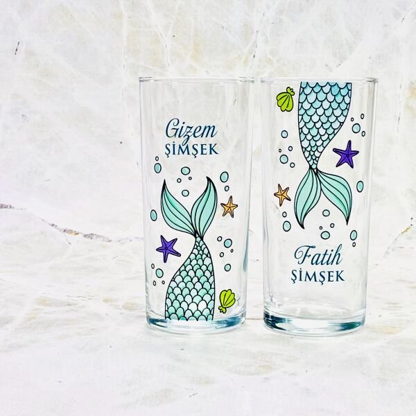 Rakı Bardağında Balık Olsam İkili Rakı Bardakları