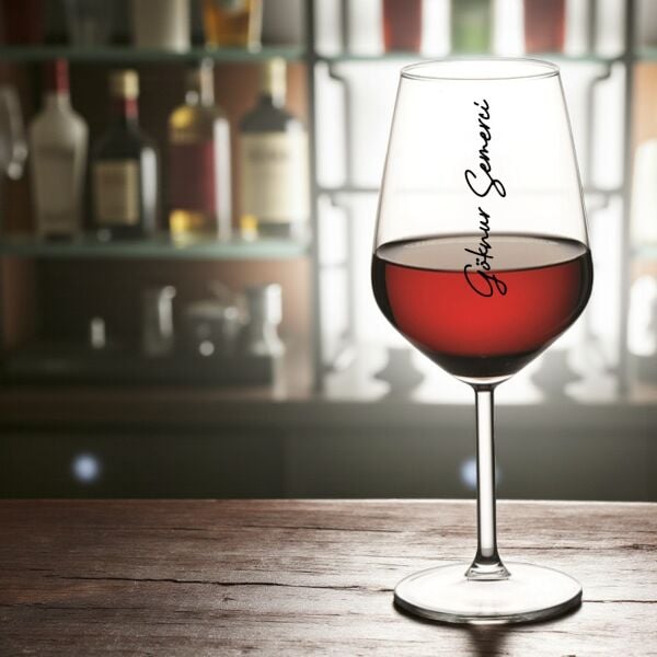 Kişiye Özel İsim Baskılı Şarap Kadehi