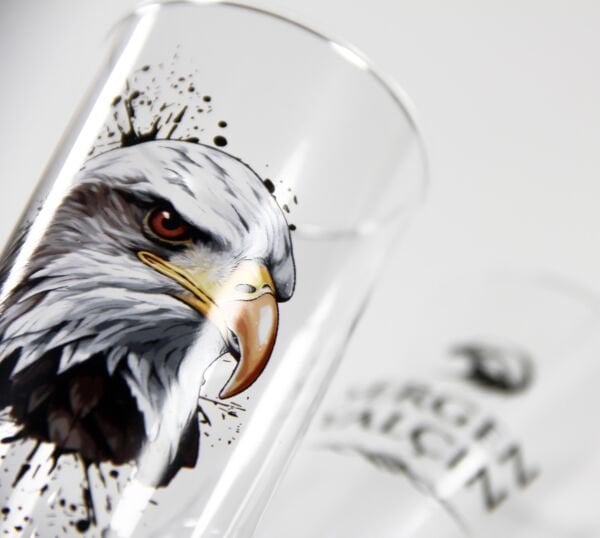 Kartal Figürlü İsim Baskılı İkili Rakı Bardağı