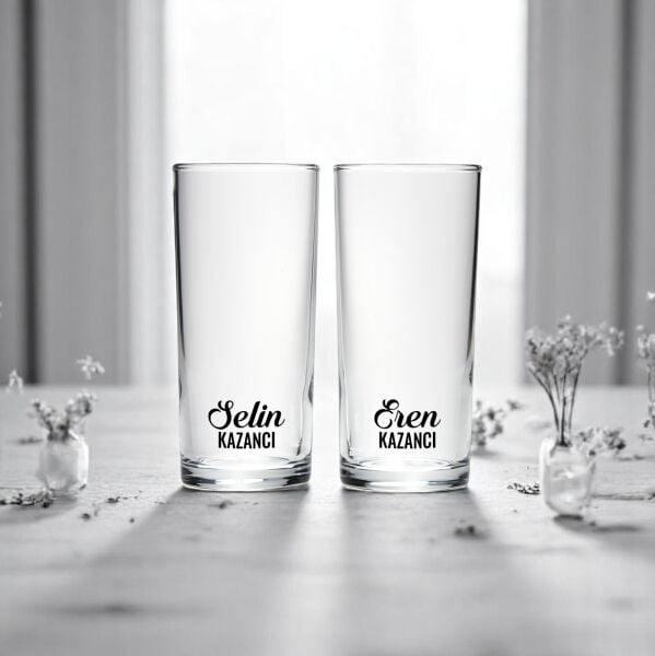 Kişiye Özel İsim Baskılı İkili Rakı Bardağı