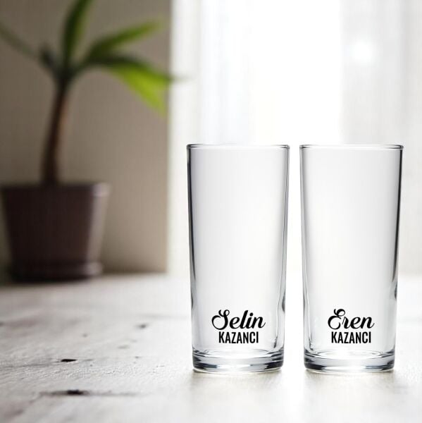 Kişiye Özel İsim Baskılı İkili Rakı Bardağı
