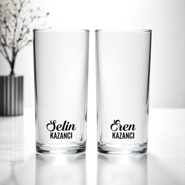Kişiye Özel İsim Baskılı İkili Rakı Bardağı