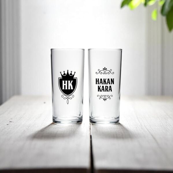 Baş Harf ve İsim Baskılı İkili Rakı Bardakları