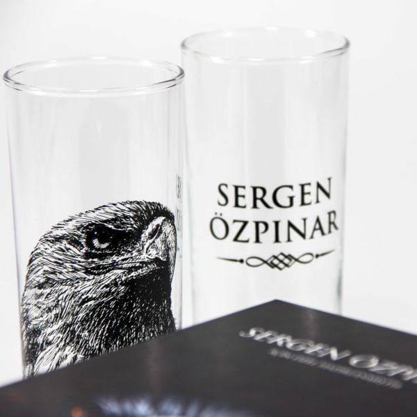 Kartal Figürlü İsim Baskılı İkili Rakı Bardağı