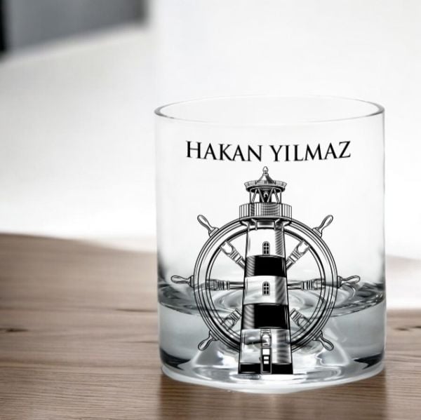 Deniz Feneri ve Dümen Kişiye Özel Paşabahçe Viski Bardağı