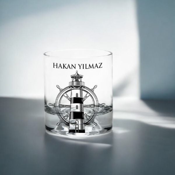 Deniz Feneri ve Dümen Kişiye Özel Paşabahçe Viski Bardağı