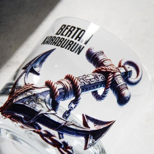 Retro Çıpa Baskılı Hediyelik Silindir Kutulu İsimli Baskılı Viski Bardağı