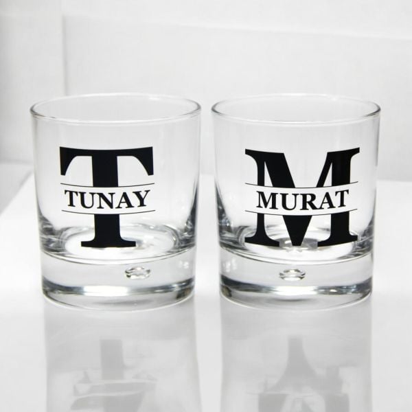 Baş Harf ve İsim Baskılı Paşabahçe Viski Bardağı