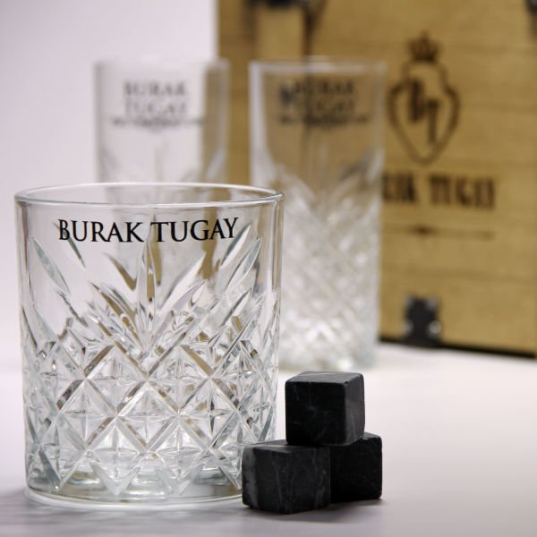 Angle Ahşap Kutulu Paşabahçe Viski ve Rakı Bardak Set